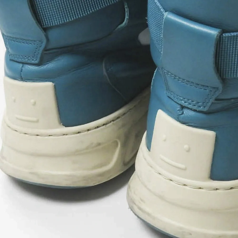 Authentic Acne Studios 21 SS Babila Mix Turquoise High Top Sneakers - Picture 9 of 11